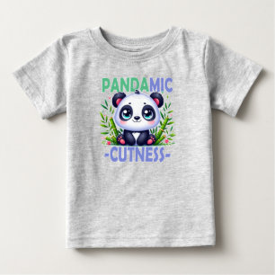 T-shirt Pour Bébé Pandamic Cuteness Pun. Caricature du bébé Panda