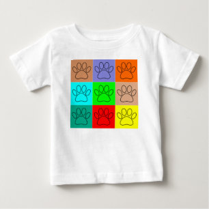 T-shirt Pour Bébé Paniers De Chiots Coupés En Carrés