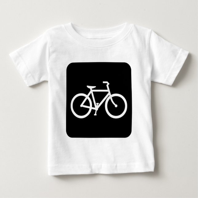 T-shirt Pour Bébé Panneau de vélo - Noir (Devant)