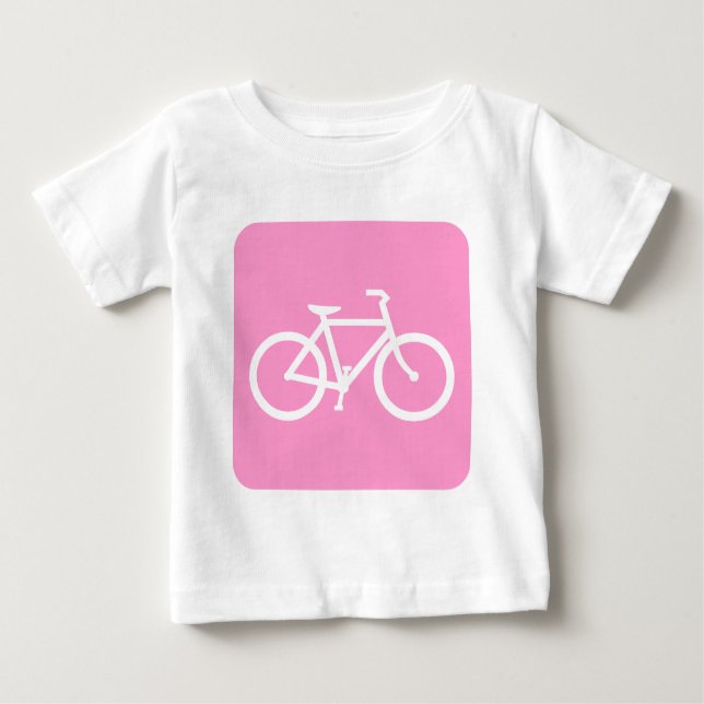T-shirt Pour Bébé Panneau de vélo - Rose (Devant)