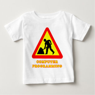 T-shirt Pour Bébé Panneau routier drôle de programmation informatiqu