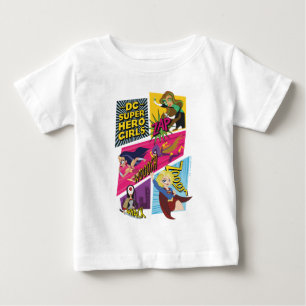 T-shirt Pour Bébé Panneaux d'action pour filles Super Hero DC