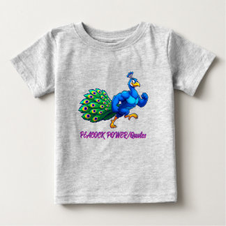 T-shirt Pour Bébé Paon Musclé de Dessin Animé Drôle