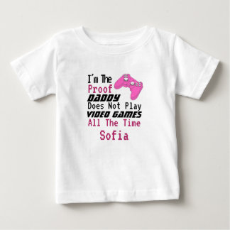 T-shirt Pour Bébé Papa humour drôle ne joue aux jeux vidéo