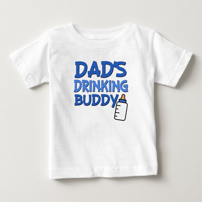 T-shirt Pour Bébé Papa's Drinking Buddy drôle petit-shirt garçon (Devant)