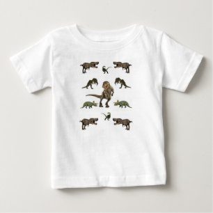 T-shirt Pour Bébé Papier Dinosaure