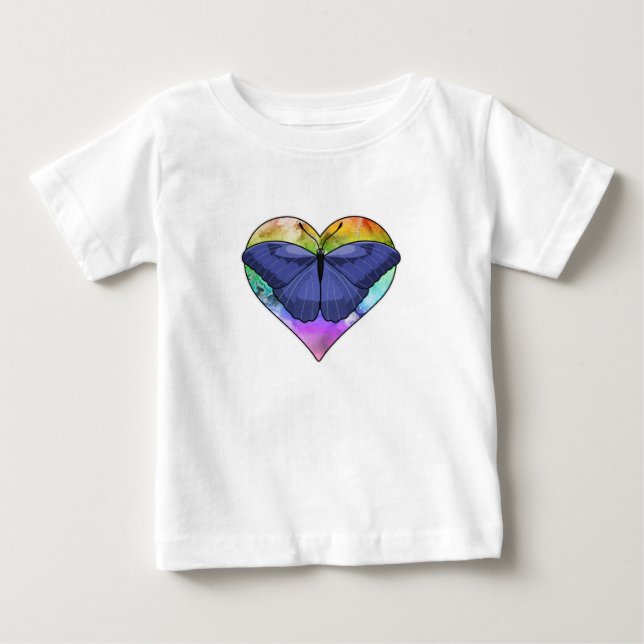 T-shirt Pour Bébé Papillon au coeur (Devant)