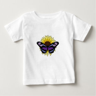 T-shirt Pour Bébé Papillon au tournesol