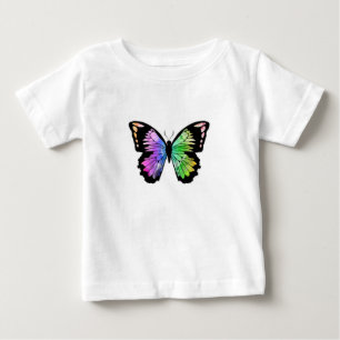 T-shirt Pour Bébé Papillon aux couleurs arc-en-ciel