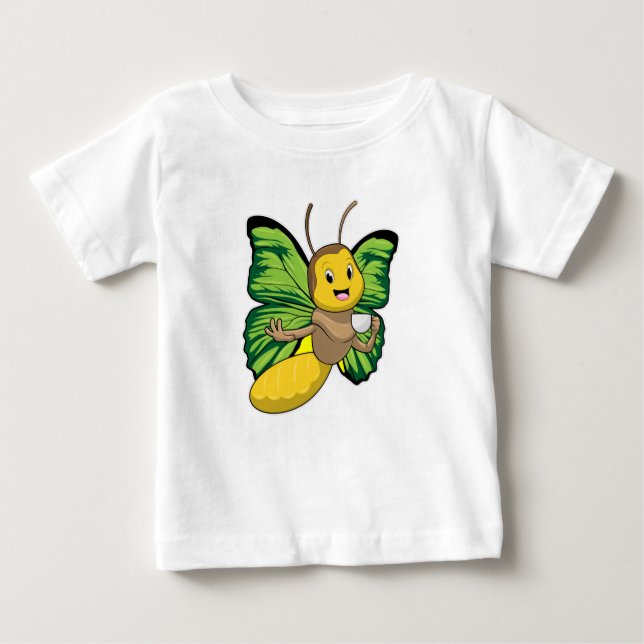 T-shirt Pour Bébé Papillon avec la coupe de café (Devant)