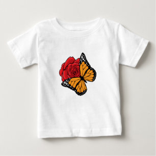 T-shirt Pour Bébé Papillon avec Rose