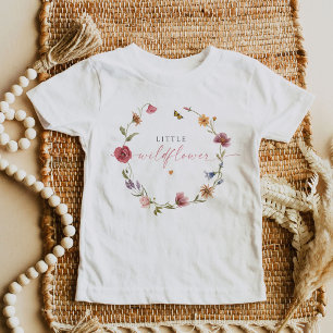 T-shirt Pour Bébé Papillon Boho Fille des Fleurs Sauvages Premier An