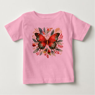 T-shirt Pour Bébé Papillon botanique élégant Fleur de luxe Nature