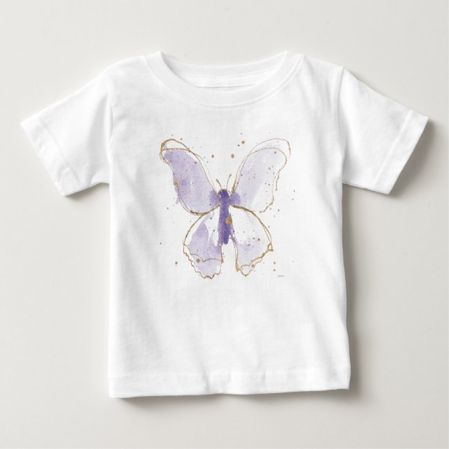 T-shirt Pour Bébé Papillon d'aquarelle Lavender (Devant)