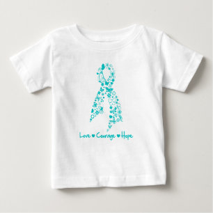 T-shirt Pour Bébé Papillon d'espoir de courage d'amour - Cancer