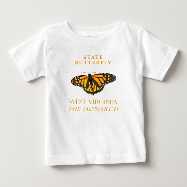 T-shirt Pour Bébé Papillon du Territoire de Virginie-Occidentale Le  (Devant)