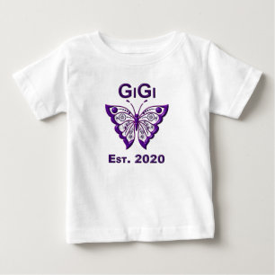 T-shirt Pour Bébé Papillon Gigi “Né 2020”