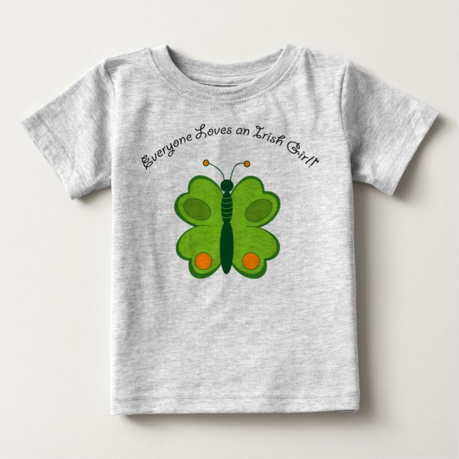 T-shirt Pour Bébé papillon irlandais chanceux (Devant)