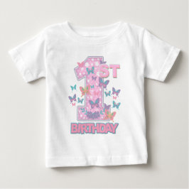 T-shirt Pour Bébé Papillon Premier anniversaire tournant un papillon