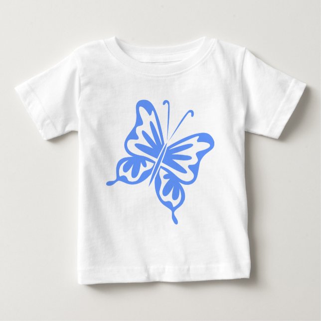 T-shirt Pour Bébé Papillon rétro - Bleu bébé (Devant)