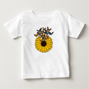 T-shirt Pour Bébé Papillons au tournesol