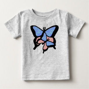T-shirt Pour Bébé Papillons bleus et roses Bébé/bébé Tee