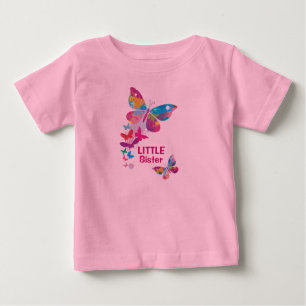 T-shirt Pour Bébé Papillons colorés PETITE chemise soeur