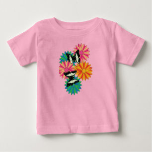 T-shirt Pour Bébé Papillons et fleurs