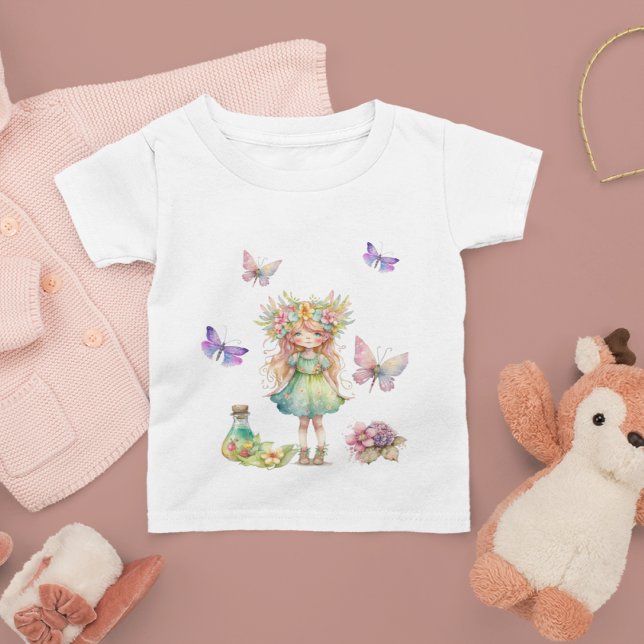 T-shirt Pour Bébé Papillons mignonette fée et fleurs (Créateur téléchargé)