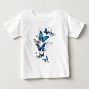 T-shirt Pour Bébé Papillons volants bleus Morpho