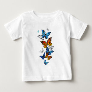 T-shirt Pour Bébé Papillons volants Morpho et Monarch