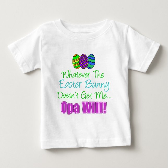 T-shirt Pour Bébé Pâques Bunny Opa Will (Devant)