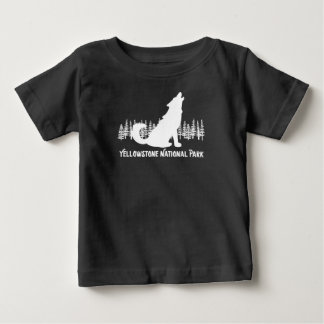 T-shirt Pour Bébé Parc national de Yellowstone Loup hurlant Wyoming