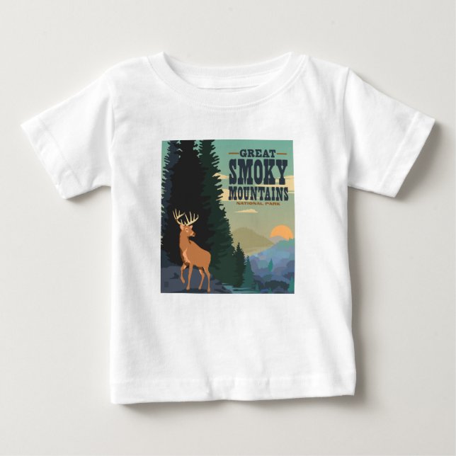 T-shirt Pour Bébé Parc national des Great Smoky Mountains (Devant)