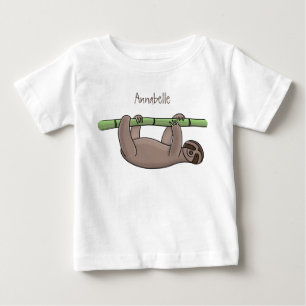 T-shirt Pour Bébé Paresse souriante mignon sur dessin animé en bambo