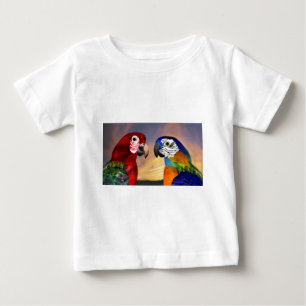 T-SHIRT POUR BÉBÉ PARROS HYPER /ARA ROUGE ET BLEU