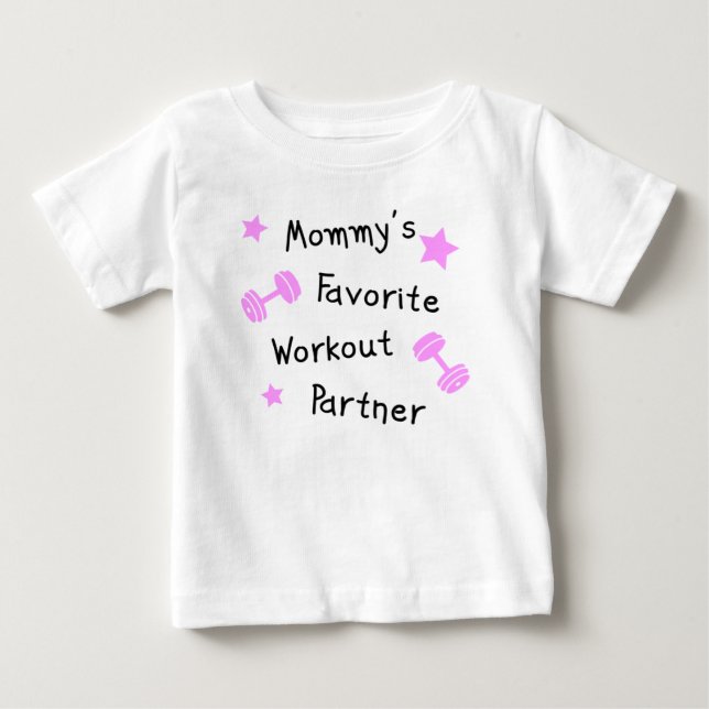 T-shirt Pour Bébé Partenaire de l'entraînement favori de maman (Devant)