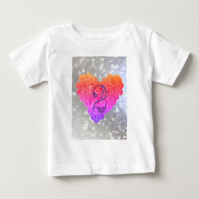 T-shirt Pour Bébé Parties scintillant étincelante Glamor Heart 2e fi (Devant)