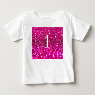 T-shirt Pour Bébé Parties scintillant étincelante rose 1er glamour f