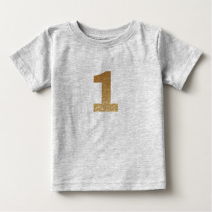 T-shirt Pour Bébé Parties scintillant or mignonne 1er anniversaire 