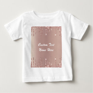 T-shirt Pour Bébé Parties scintillant rose Gold Blush Drivers Texte 