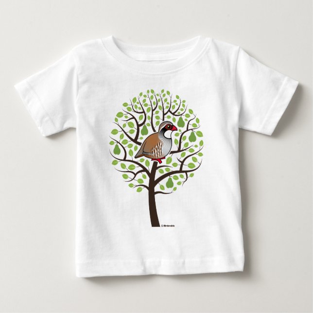 T-shirt Pour Bébé Partridge dans un arbre à poires (Devant)