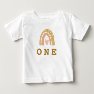 T-shirt Pour Bébé Pastel Rainbow 1er Birthday Girl