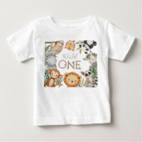 Pastel Tropical Wild One Jungle Safari Animaux