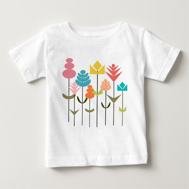 T-shirt Pour Bébé Patch de fleurs (Devant)
