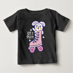 T-shirt Pour Bébé Patin à roulettes lapin