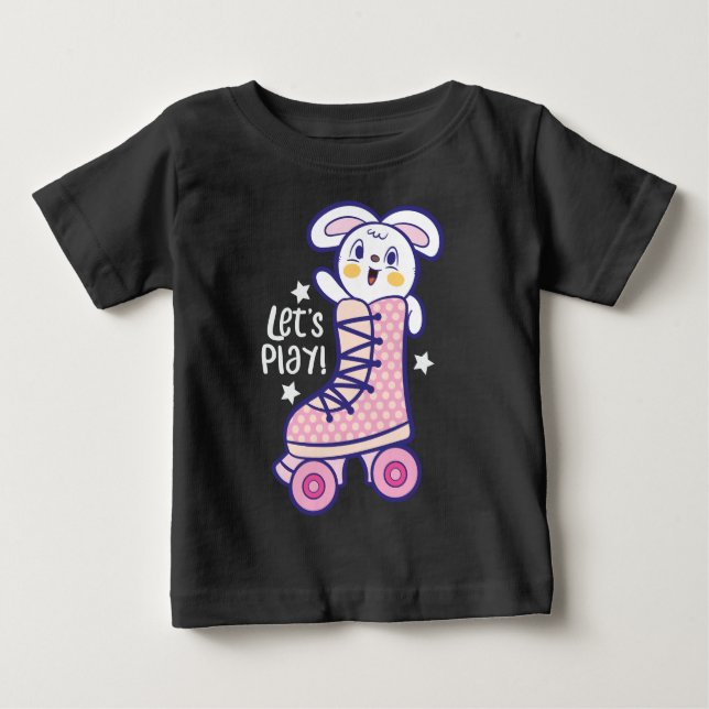 T-shirt Pour Bébé Patinage à rouleaux Bunny (Devant)
