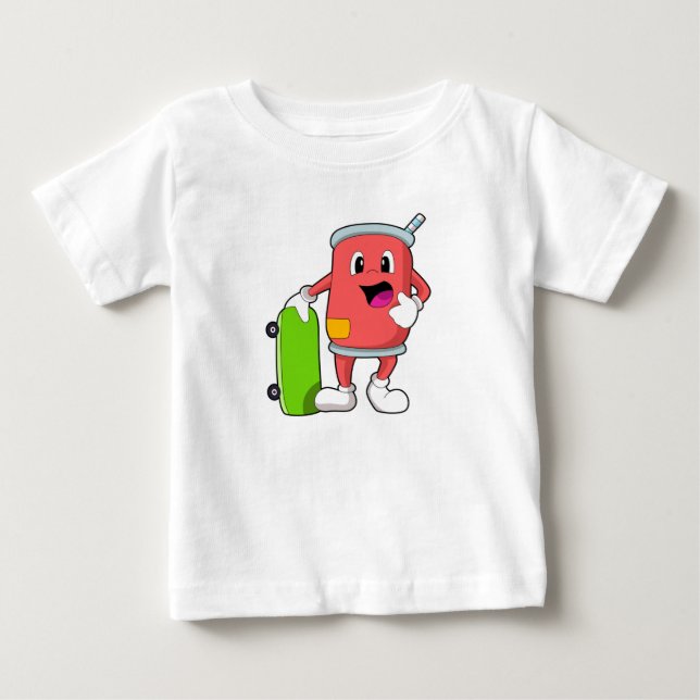 T-shirt Pour Bébé Patinage avec skateboard (Devant)