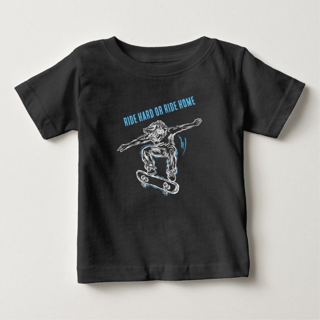T-shirt Pour Bébé Patinage en vol - Planche à roulettes (Devant)