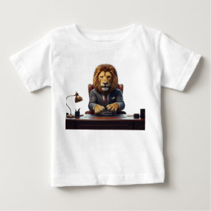 T-shirt Pour Bébé Patron Lion Professionnel en Costume au Bureau Dir